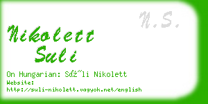 nikolett suli business card